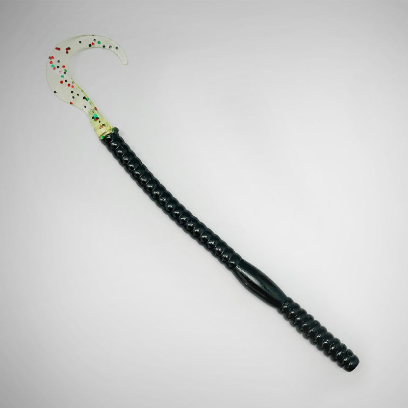 Bass Hunter Plastic worm 6" - Black/Chartreuse