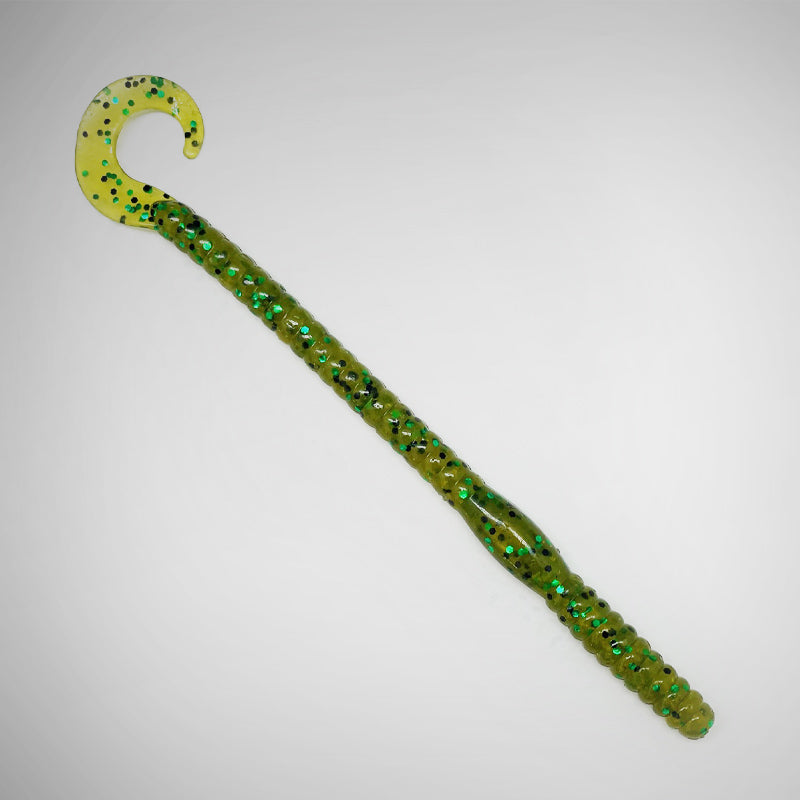 Bass Hunter Plastic worm 6" - Green Pumpkin