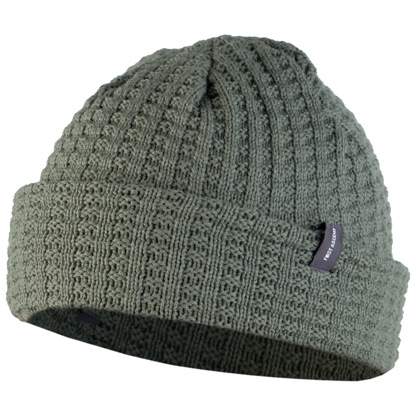 First Ascent Waffle Knit Beanie - Rosemary Leaf Unisex