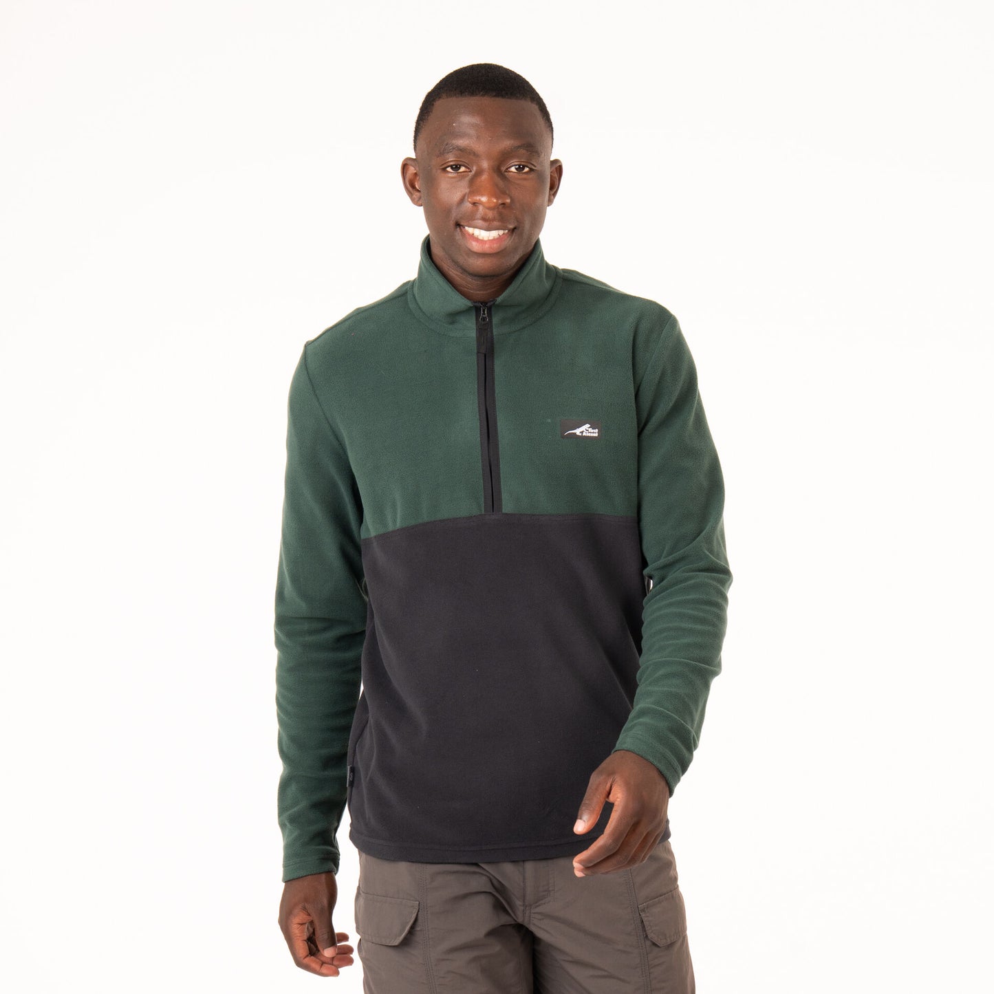 First Ascent Men's Core Fleece Colourblock 1/4 Zip Top