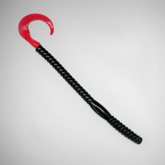 Bass Hunter Plastic worm 6" - Black/Red