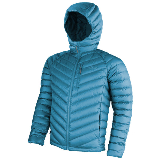 First Ascent Men's Transit Down Hooded Jacket - Blue Berry Crush