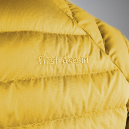 First Ascent Men's Transit Down Hooded Jacket - Butter Yellow
