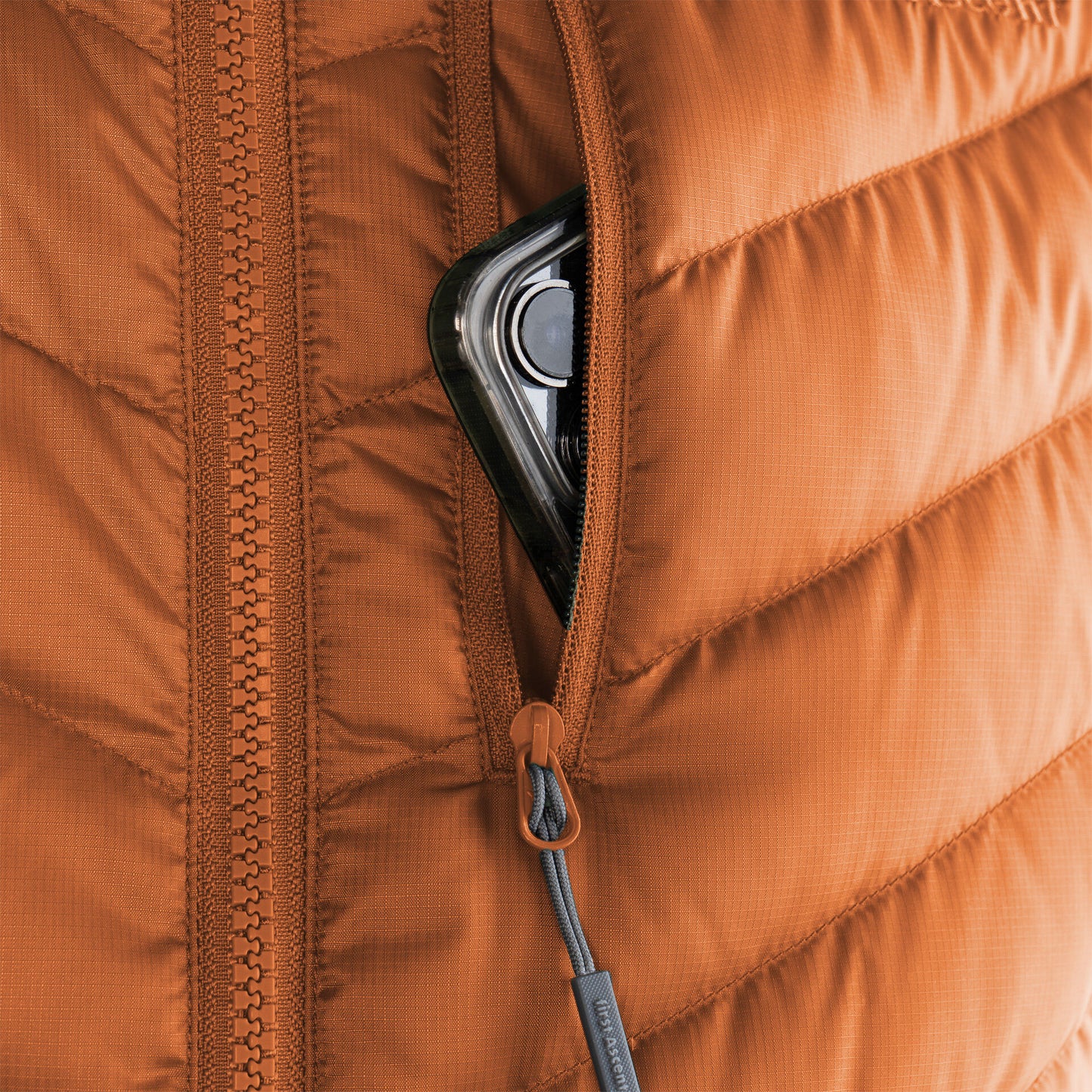 First Ascent Men's Transit Down Hooded Jacket - Dried Orange