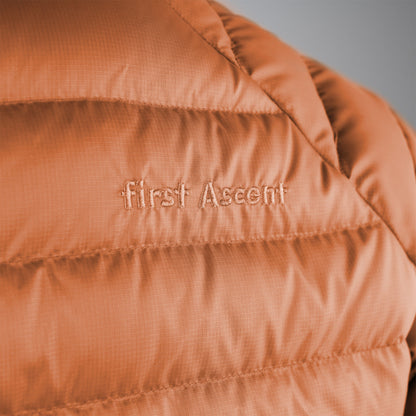 First Ascent Men's Transit Down Hooded Jacket - Dried Orange