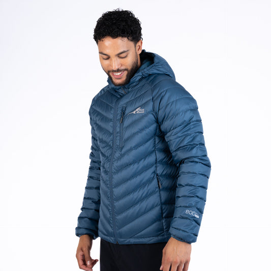 First Ascent Men's Transit Down Hooded Jacket - Saphire Blue